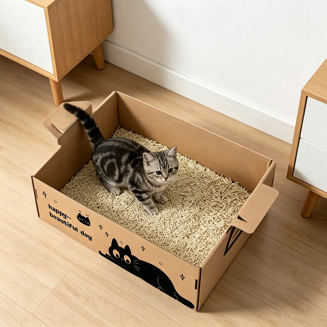 Hot sale cartoon black cat portable litter box SP-0012