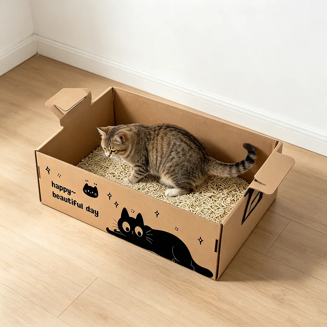 Hot sale cartoon black cat portable litter box SP-0012
