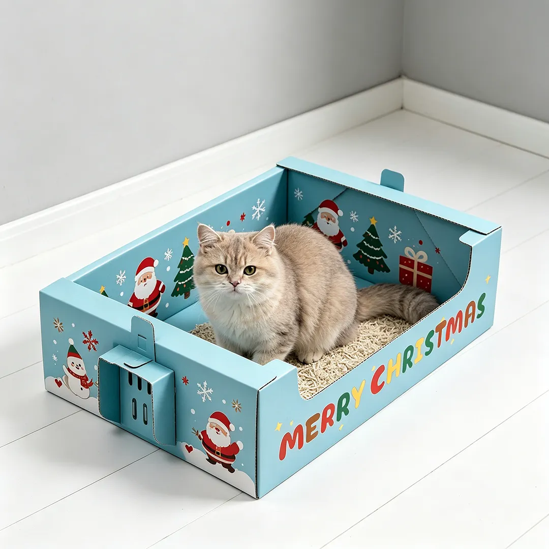 Wholesale snow fun Christmas moon throwing cat litter box SP-0013