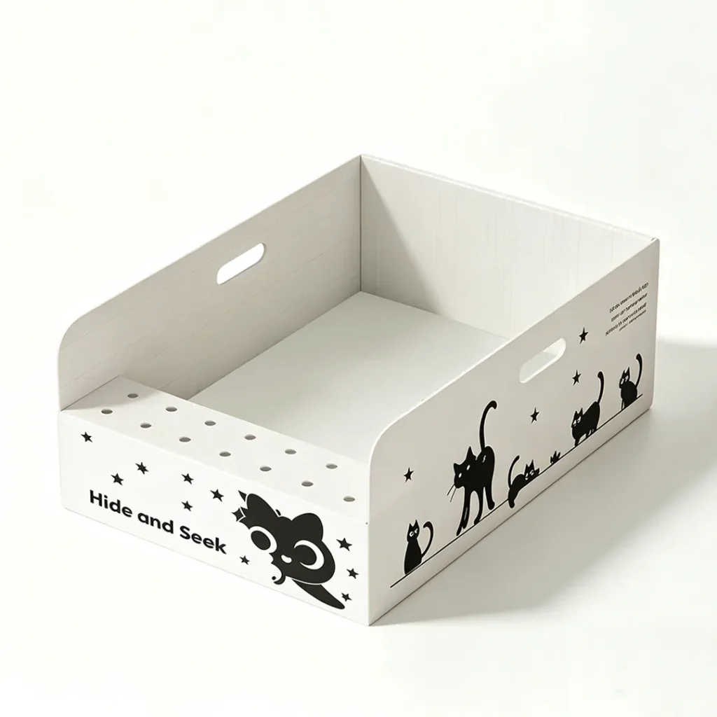 High quality custom silhouette cat with handle multi-function cat litter box