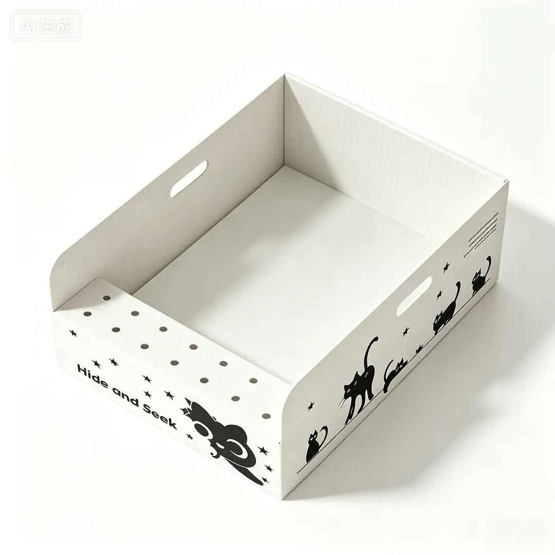 High quality custom silhouette cat with handle multi-function cat litter box SP-0014