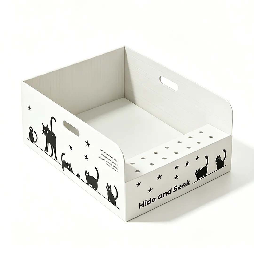 High quality custom silhouette cat with handle multi-function cat litter box SP-0014