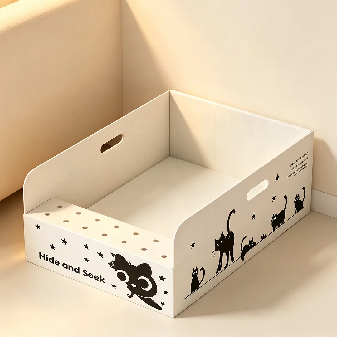 High quality custom silhouette cat with handle multi-function cat litter box SP-0014