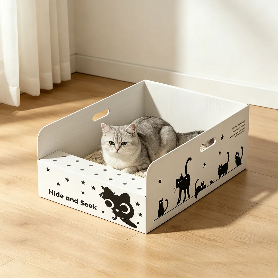 High quality custom silhouette cat with handle multi-function cat litter box SP-0014