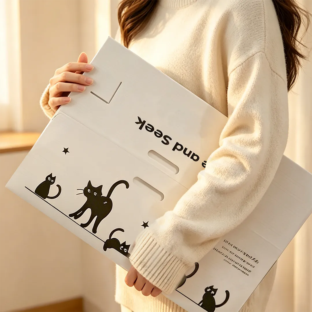 High quality custom silhouette cat with handle multi-function cat litter box SP-0014