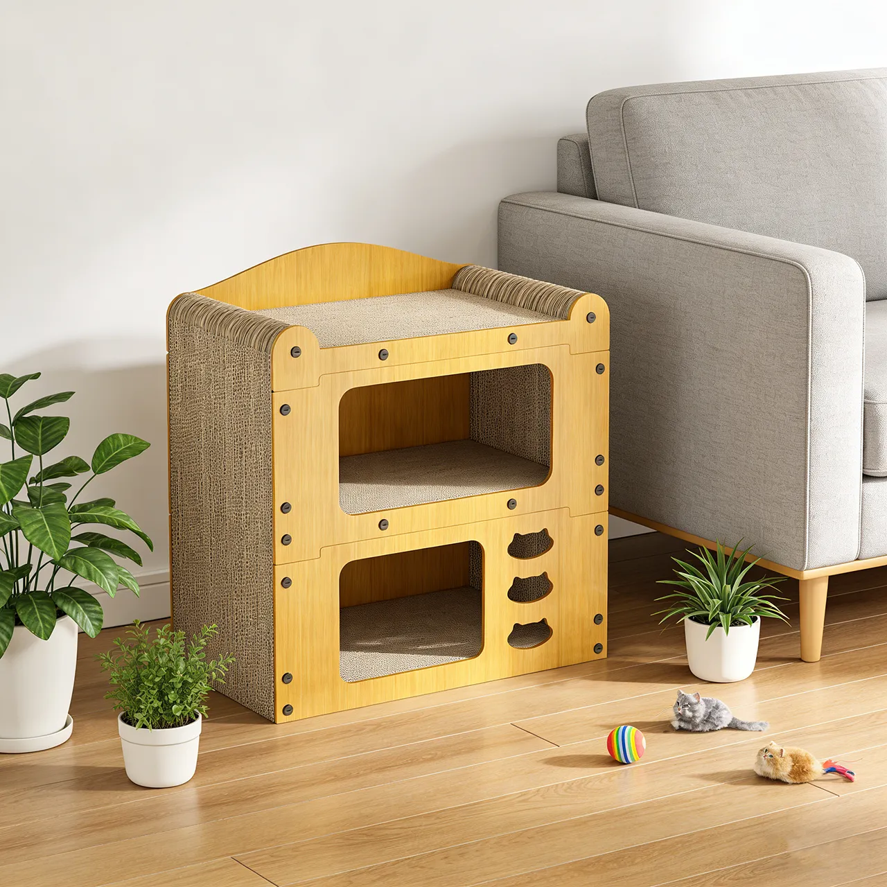 Hot Sale Custom Double Layer Assembly Cat Nest Grab Board WW-0006