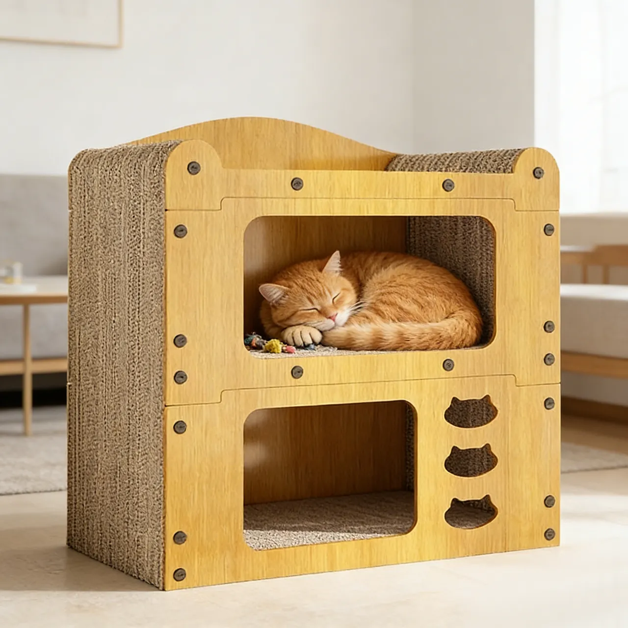 Hot Sale Custom Double Layer Assembly Cat Nest Grab Board WW-0006