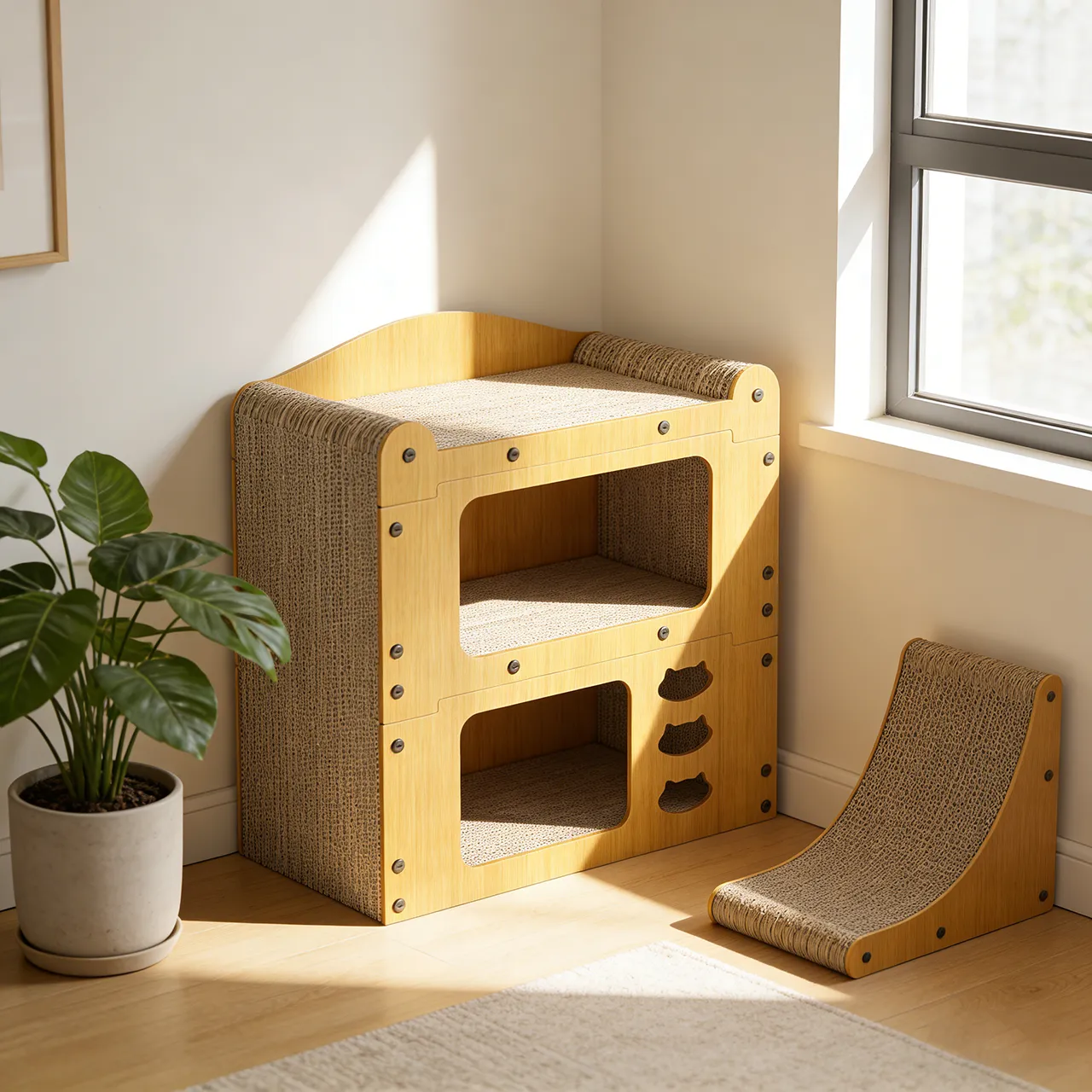 Hot Sale Custom Double Layer Assembly Cat Nest Grab Board WW-0006