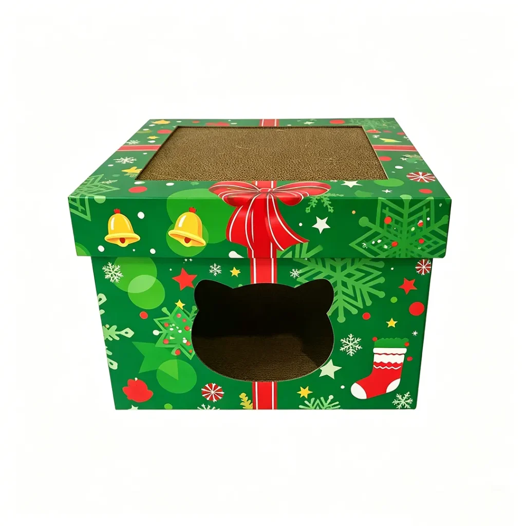 Holiday Custom Edition Christmas Surprise Cat Bed and Scratching Post