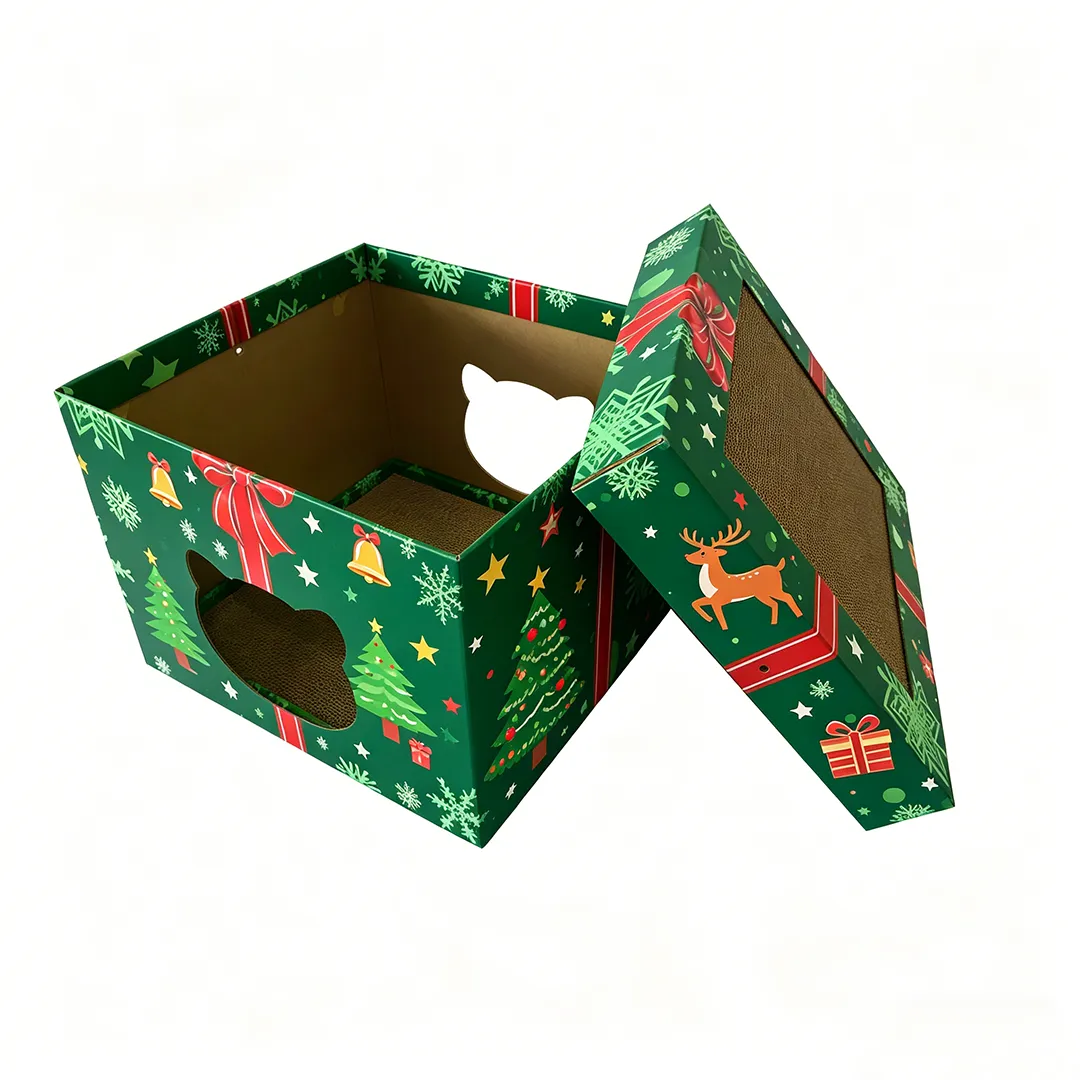 Holiday Custom Edition Christmas Surprise Cat Bed and Scratching Post WW-0021