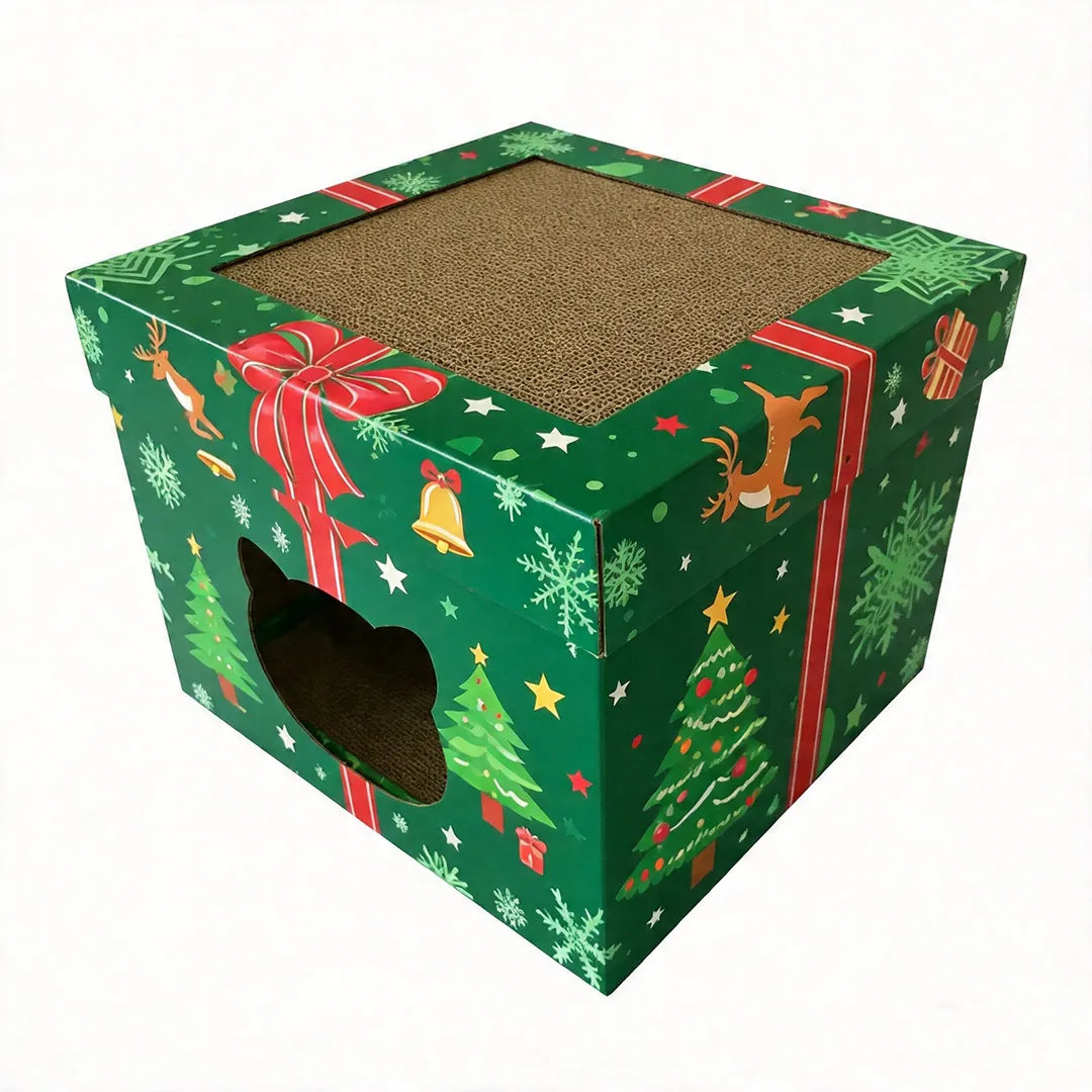 Holiday Custom Edition Christmas Surprise Cat Bed and Scratching Post WW-0021