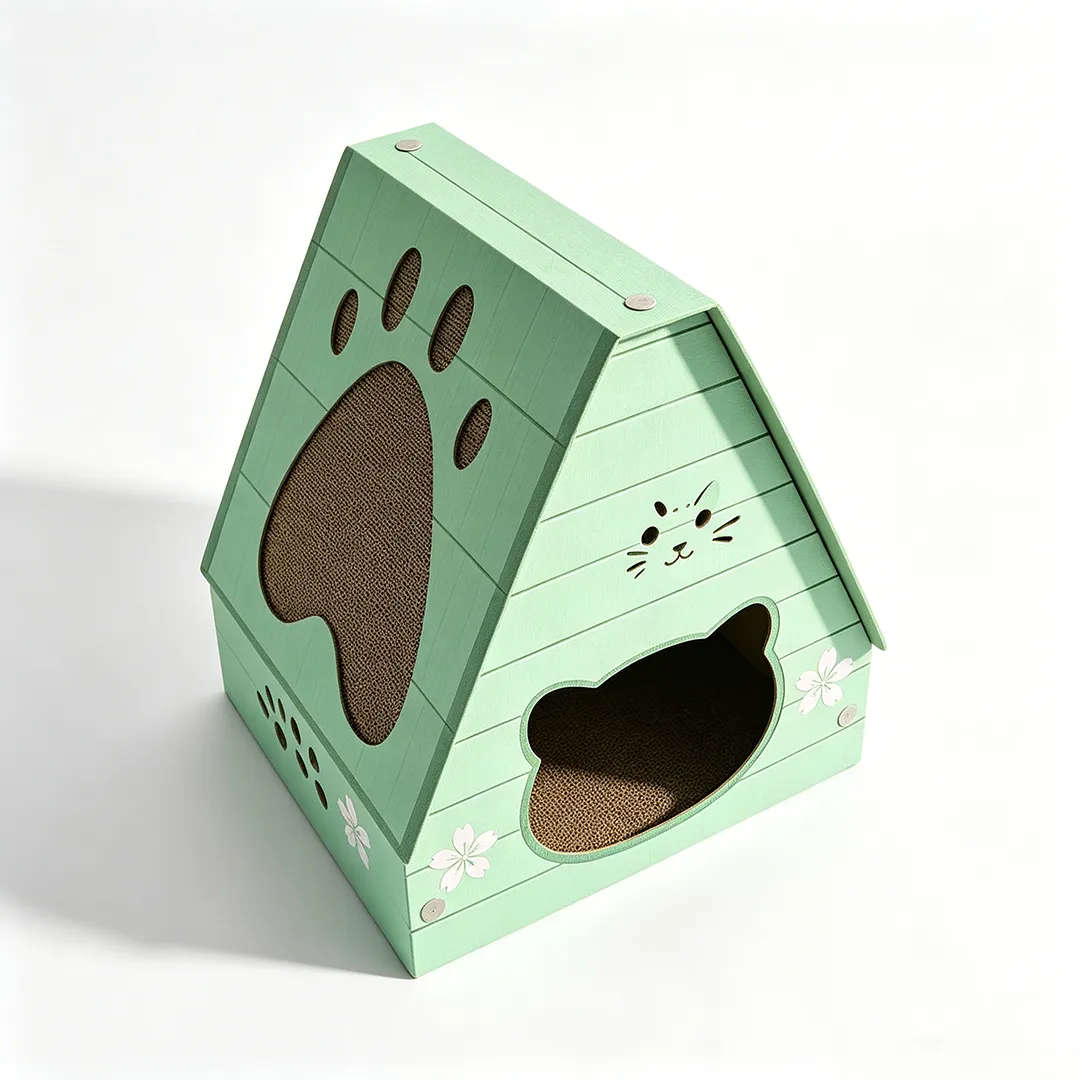 High-Quality Custom-Made Mint-Green Triangular Cat House WW-0024