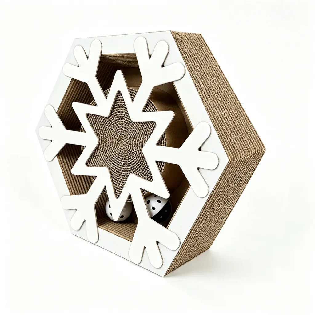 Custom Cat Scratching Toy Hexagonal Snowflake Shape
