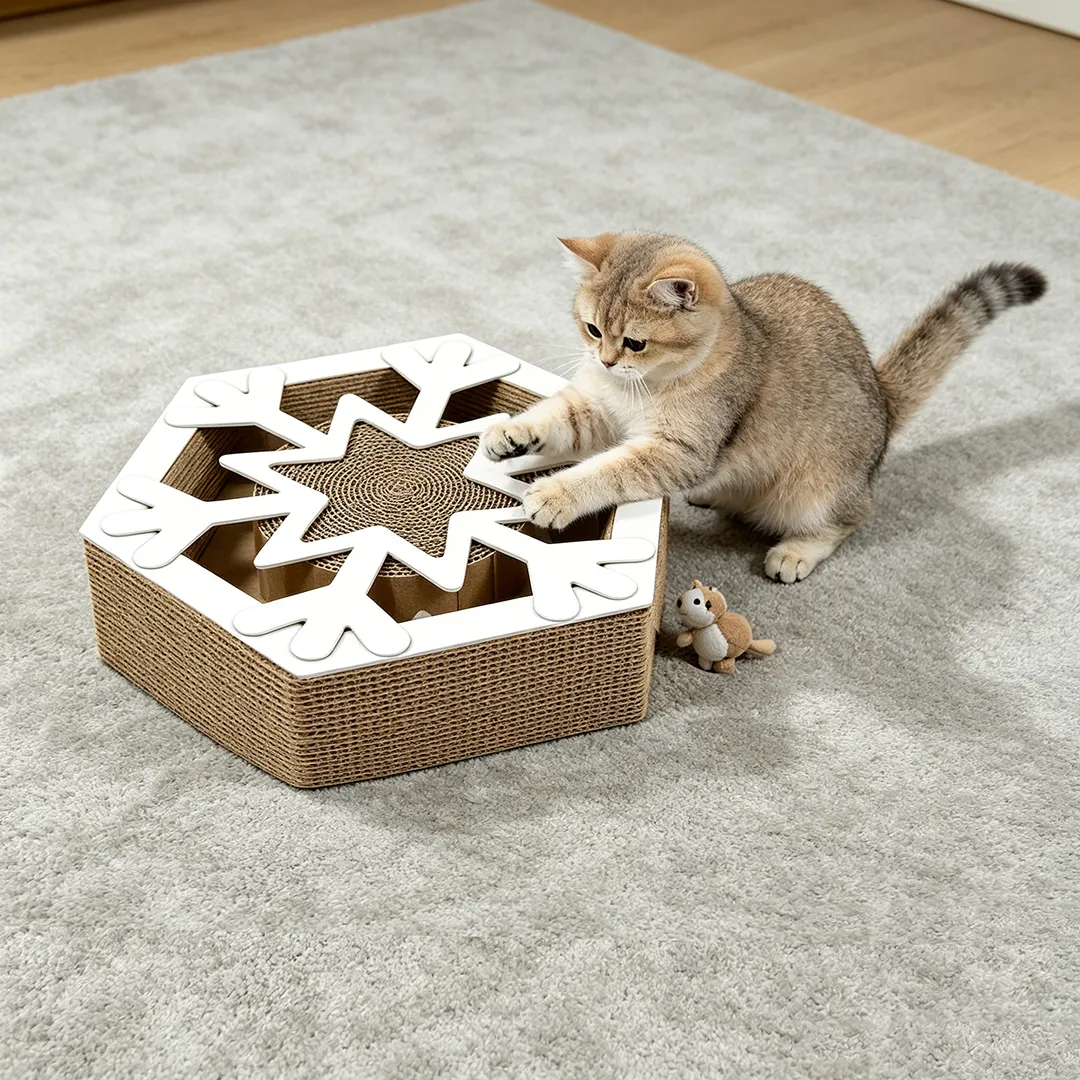 Custom Cat Scratching Toy Hexagonal Snowflake Shape WJ-0023