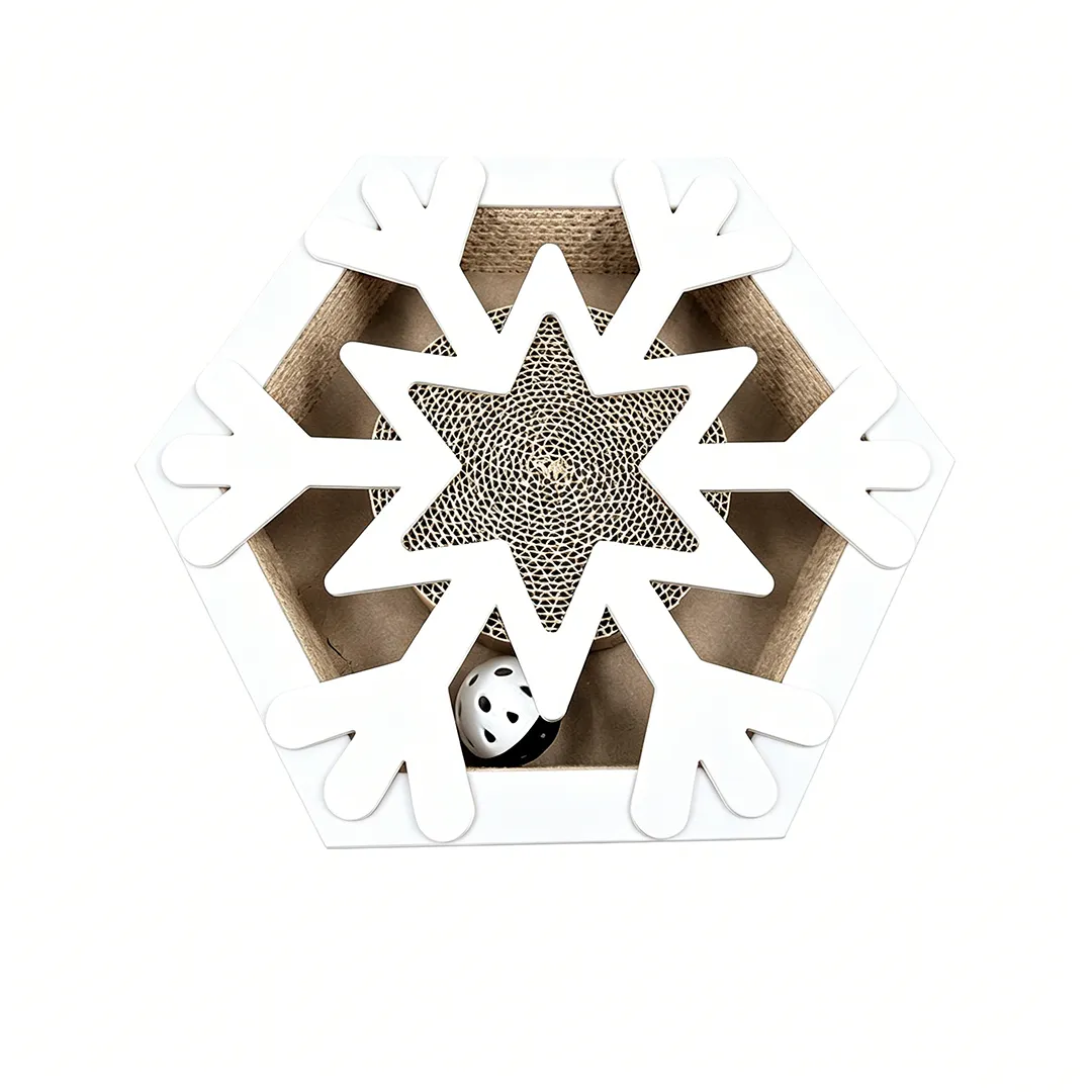 Custom Cat Scratching Toy Hexagonal Snowflake Shape WJ-0023