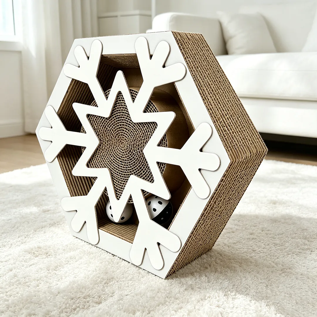 Custom Cat Scratching Toy Hexagonal Snowflake Shape WJ-0023
