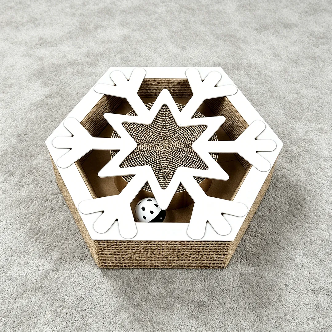 Custom Cat Scratching Toy Hexagonal Snowflake Shape WJ-0023