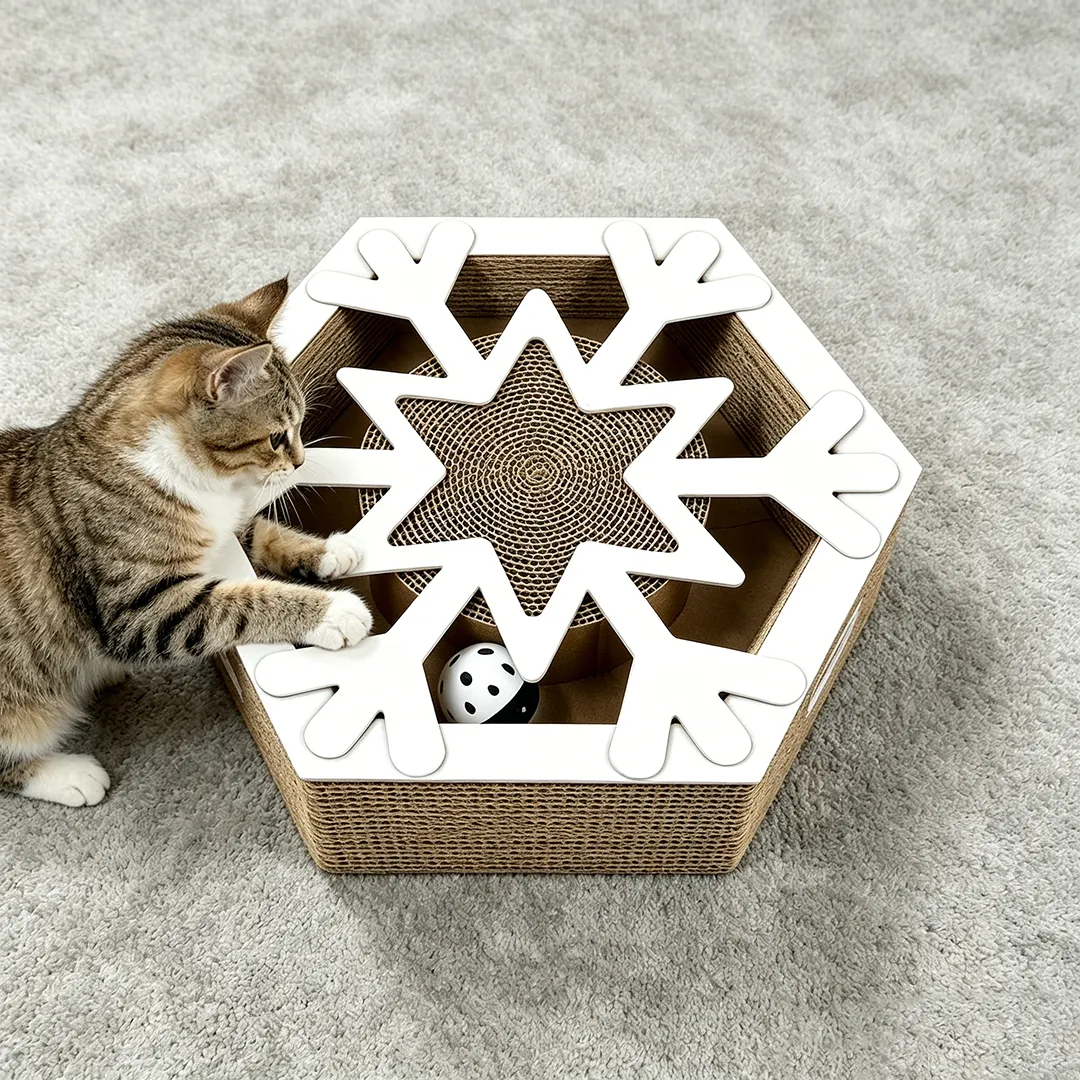 Custom Cat Scratching Toy Hexagonal Snowflake Shape WJ-0023