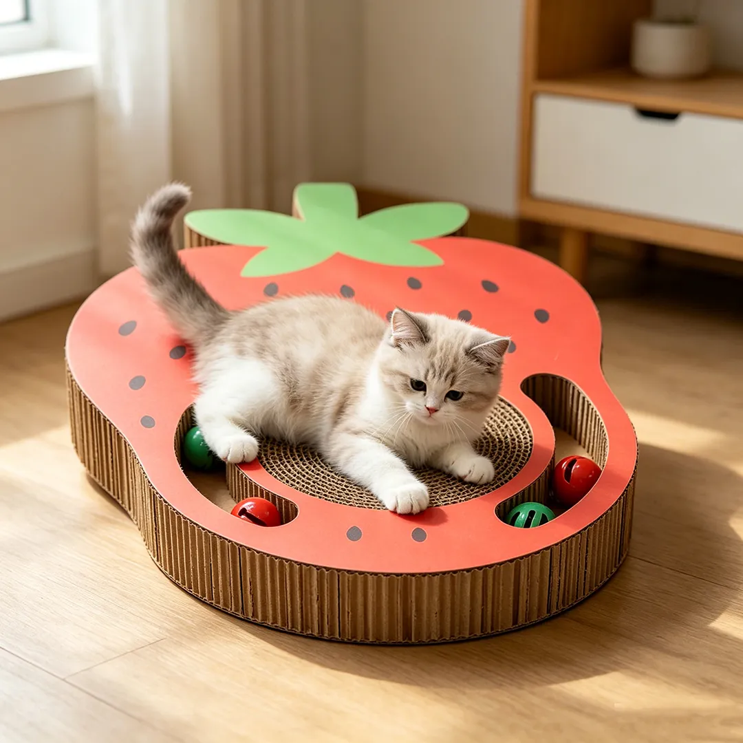 Shape custom fruit slice ball cat scratch board WJ-0024