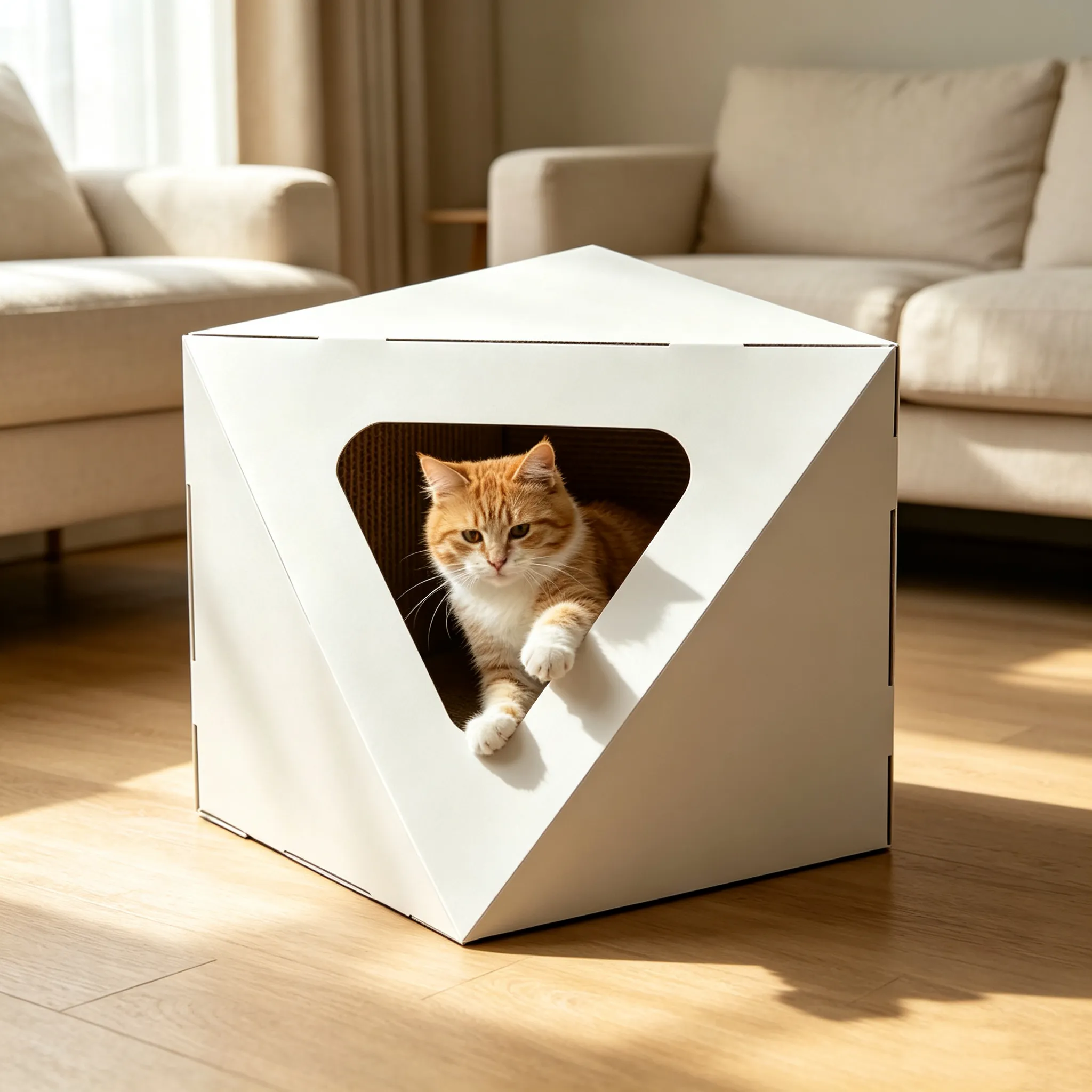 Best-selling Custom Minimalist Polyhedral Cat House WW-0026