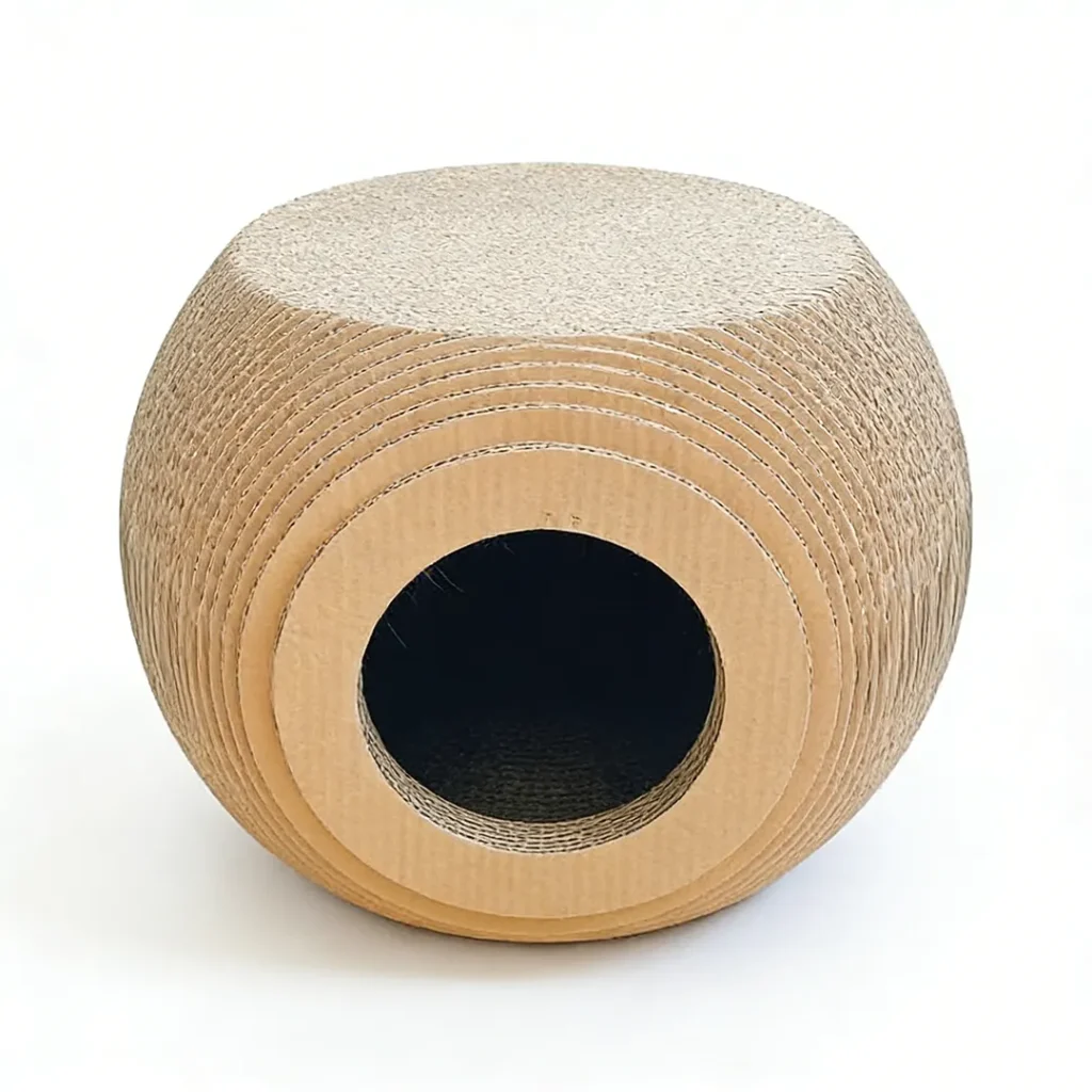 Highly Customizable Spherical Corrugated Cardboard Cat Scratching House
