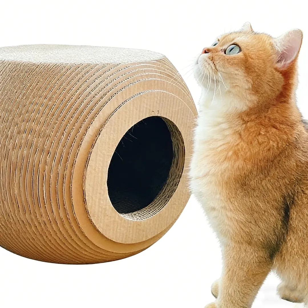 Highly Customizable Spherical Corrugated Cardboard Cat Scratching House WW-0028
