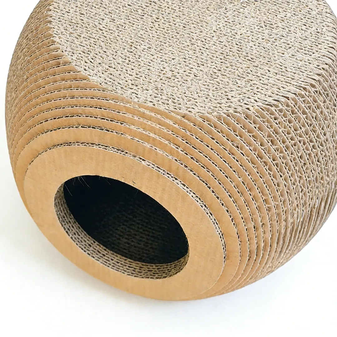 Highly Customizable Spherical Corrugated Cardboard Cat Scratching House WW-0028