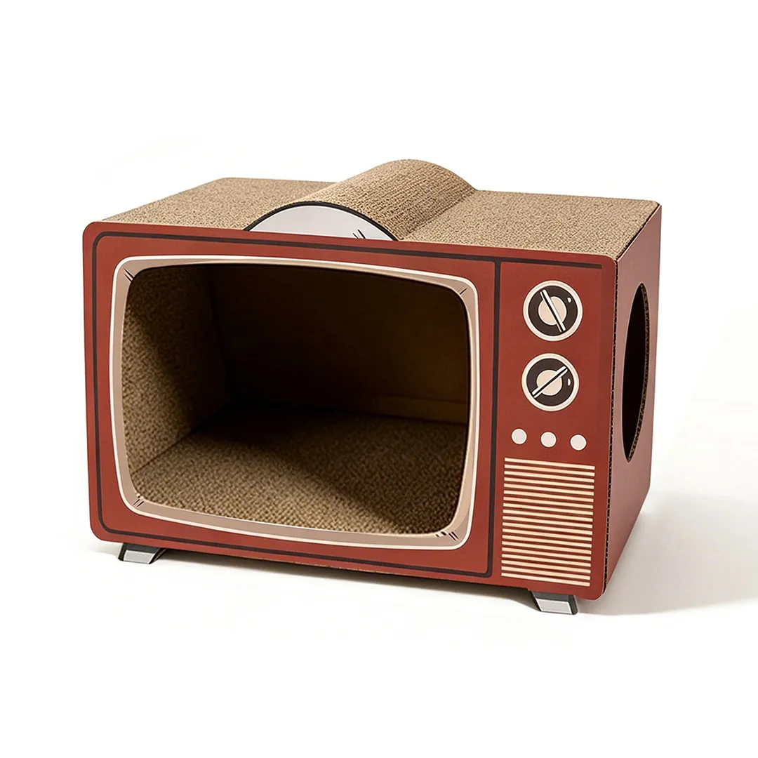 Wholesale Cat Bed And Scratcher Custom American Retro TV Shape WW-0030