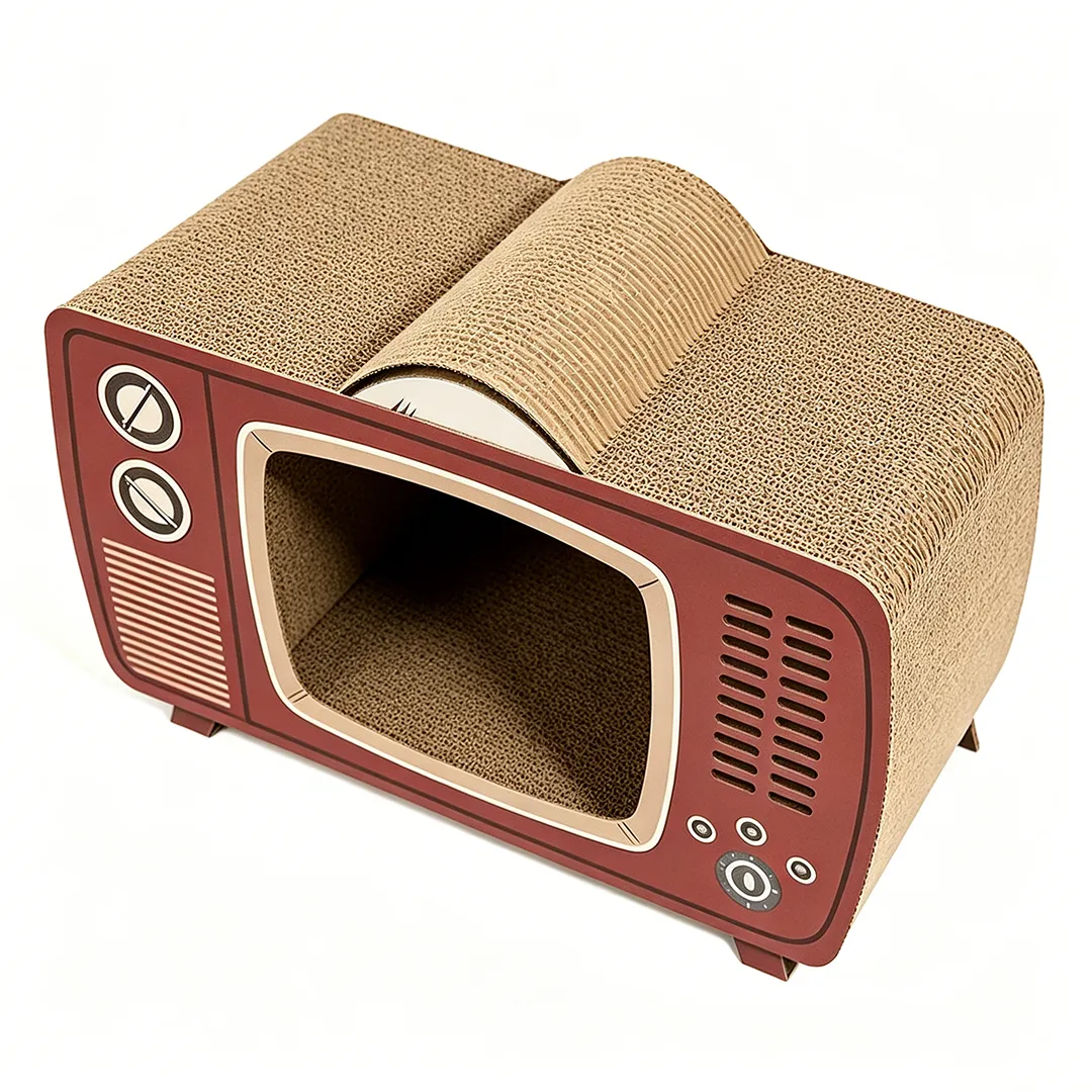 Wholesale Cat Bed And Scratcher Custom American Retro TV Shape WW-0030