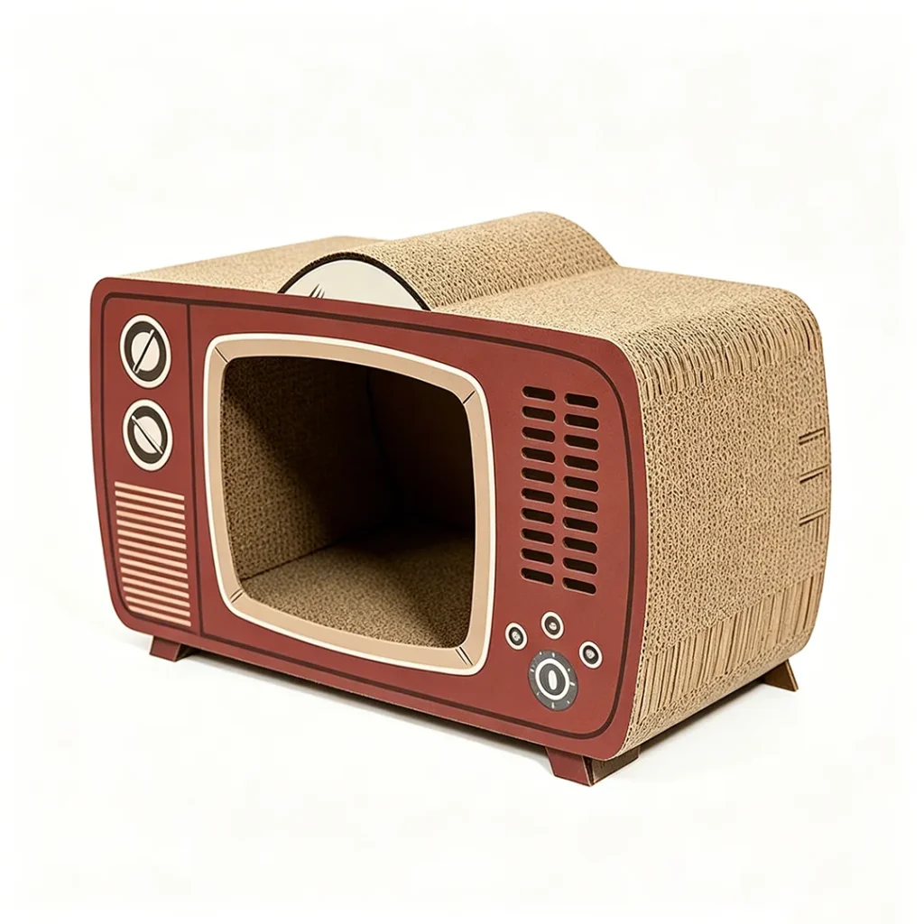 Wholesale Cat Bed And Scratcher Custom American Retro TV Shape
