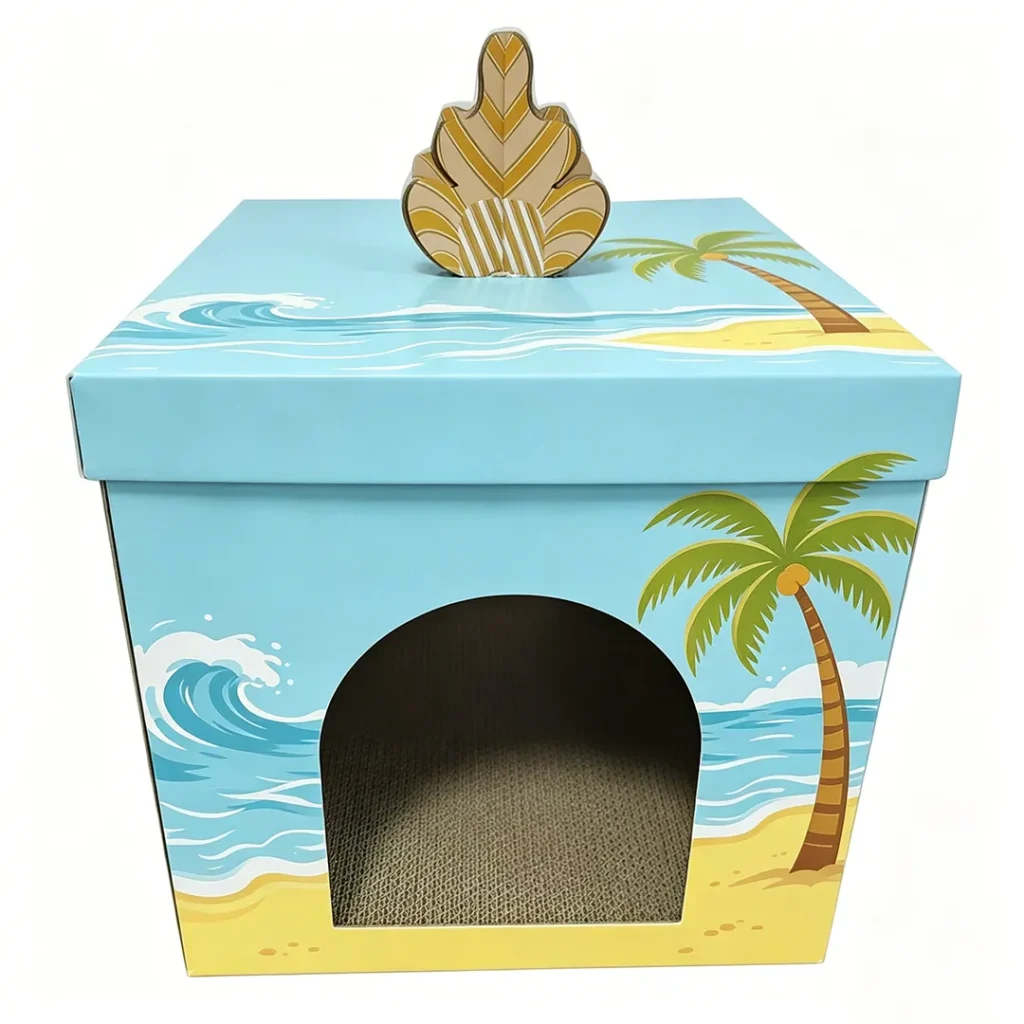 Advanced Square Box Cat Scratch House Custom Island Style