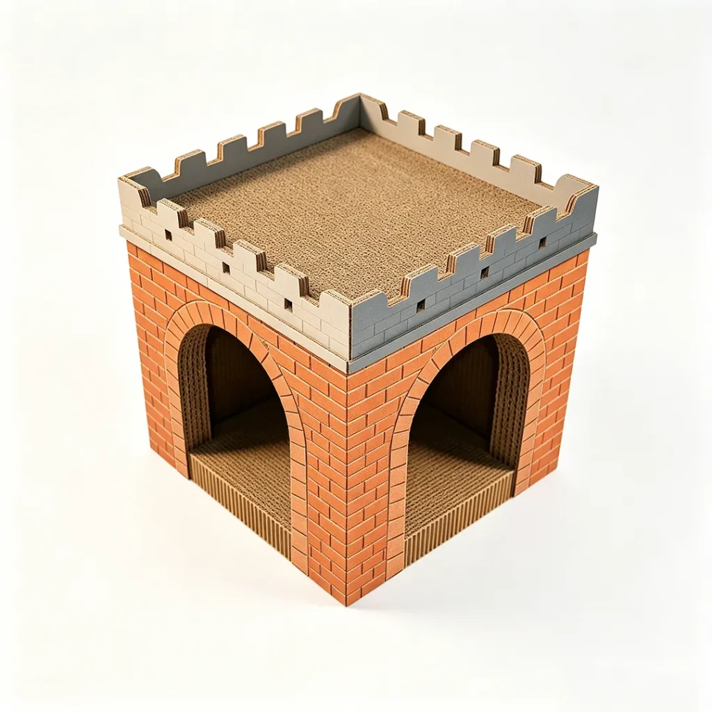 Wholesale Custom Cat Nest Bed Red Brick Castle Cat Scratch