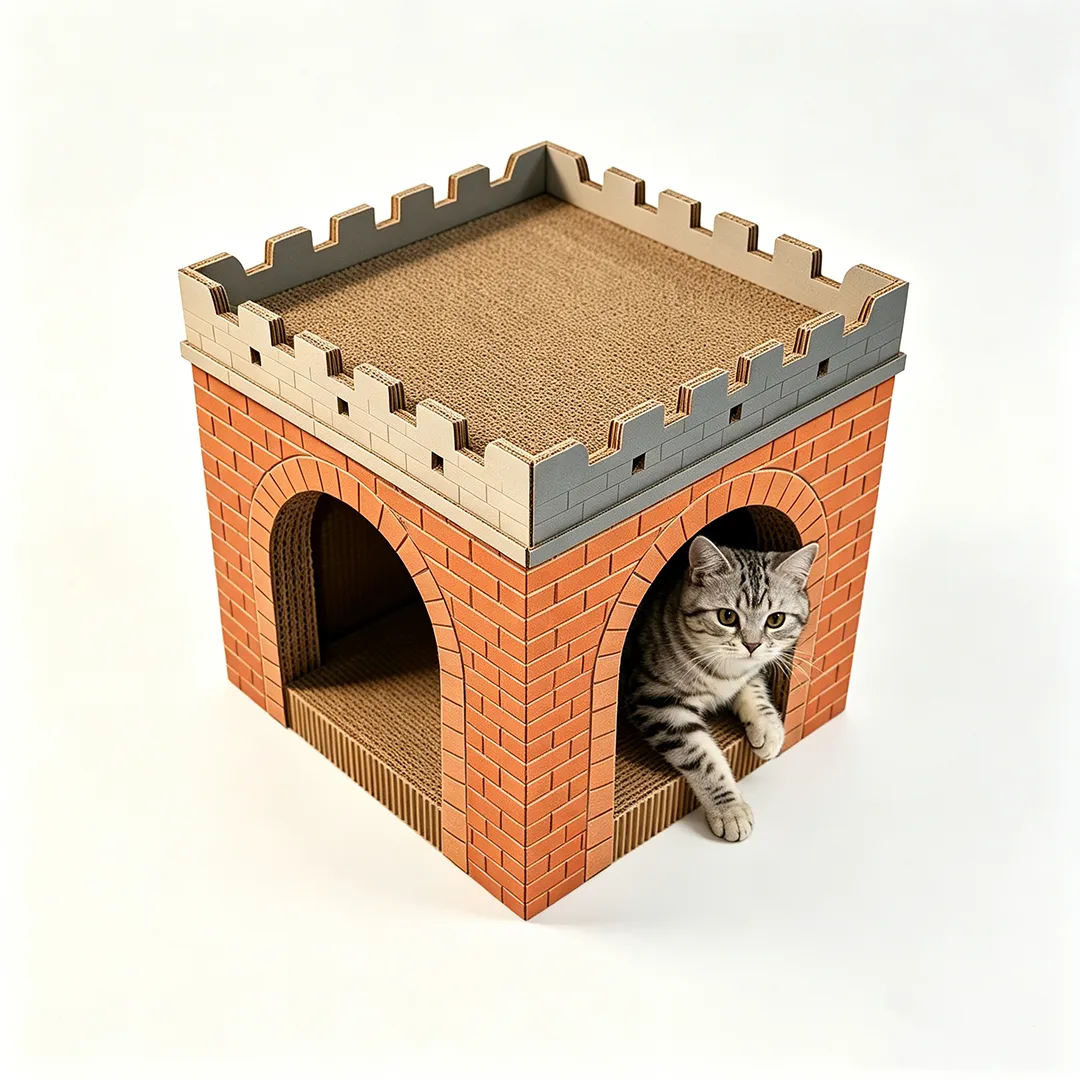 Wholesale Custom Cat Nest Bed Red Brick Castle Cat Scratch WW-0032