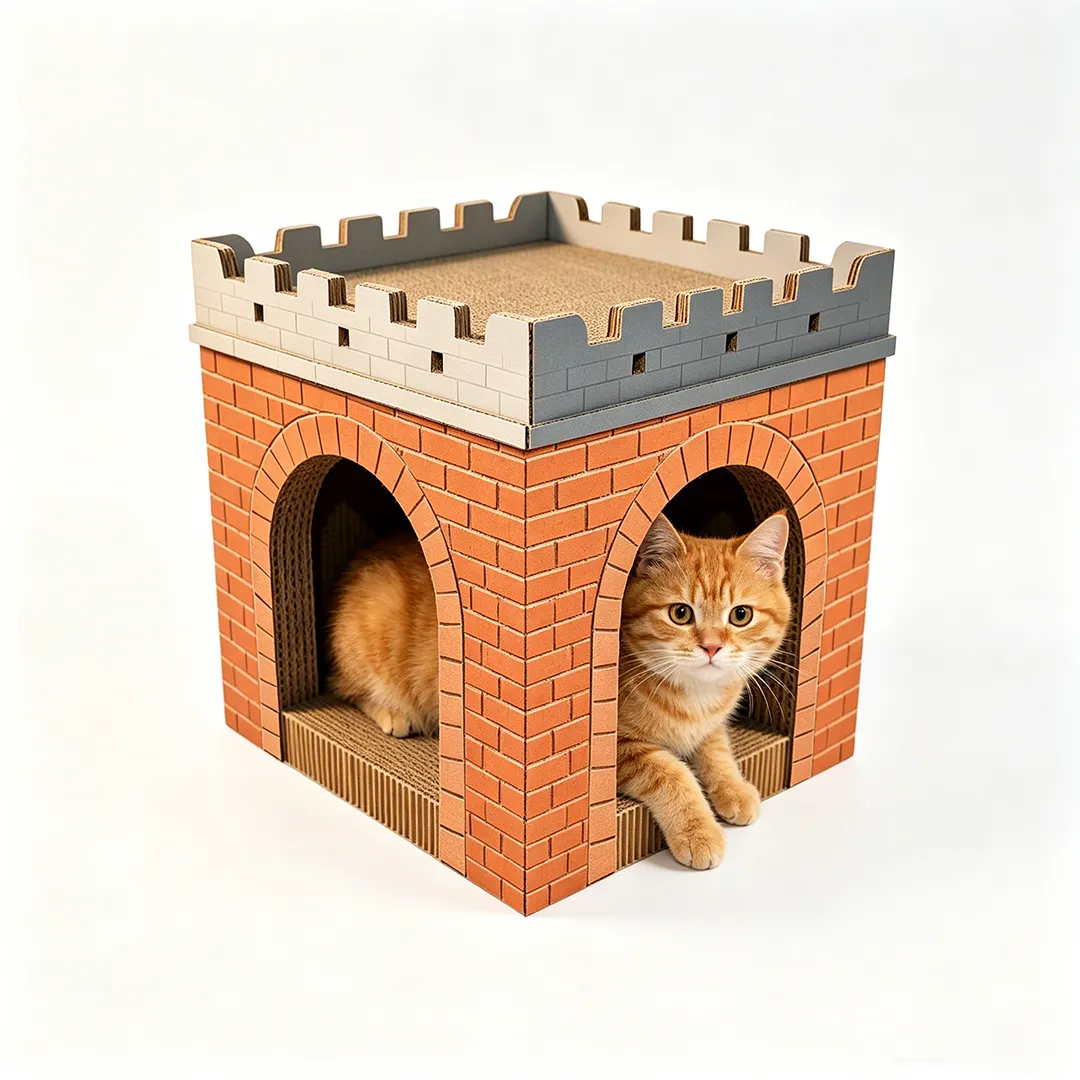 Wholesale Custom Cat Nest Bed Red Brick Castle Cat Scratch WW-0032
