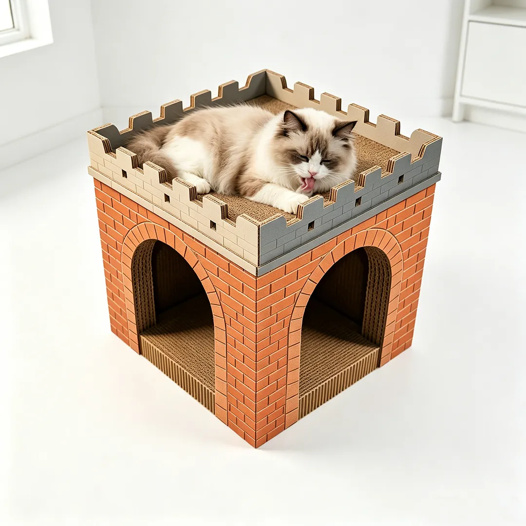 Wholesale Custom Cat Nest Bed Red Brick Castle Cat Scratch WW-0032