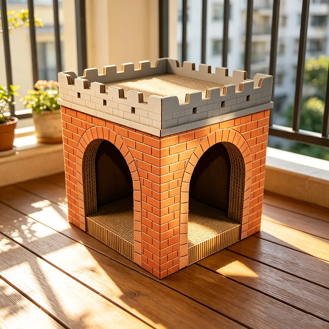 Wholesale Custom Cat Nest Bed Red Brick Castle Cat Scratch WW-0032