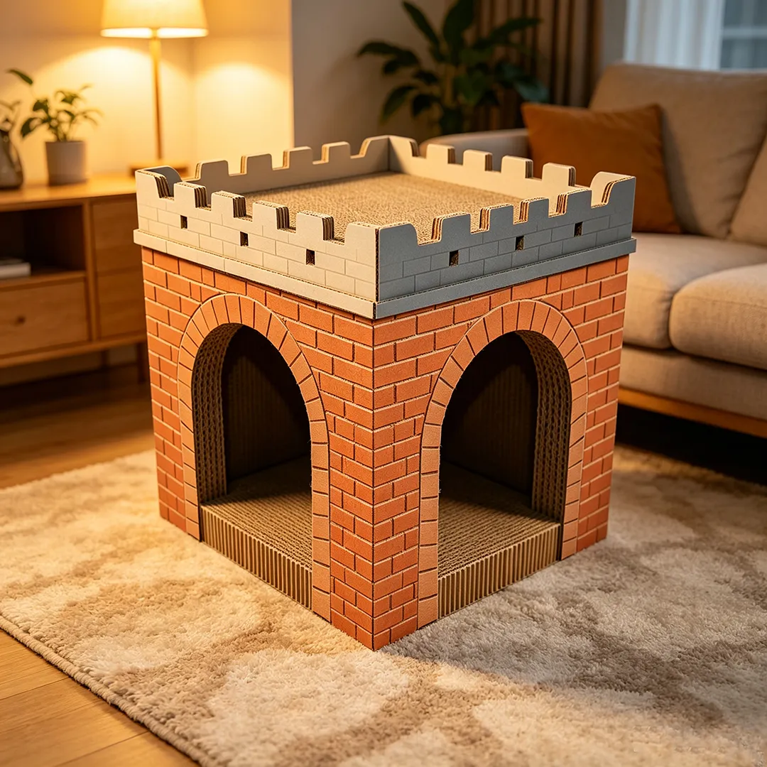 Wholesale Custom Cat Nest Bed Red Brick Castle Cat Scratch WW-0032