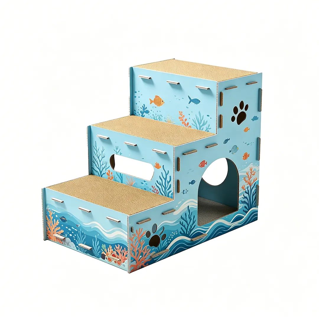 Hot Sale Wholesale Underwater World Three Ladder Cat Climbing Nest PJ-0013