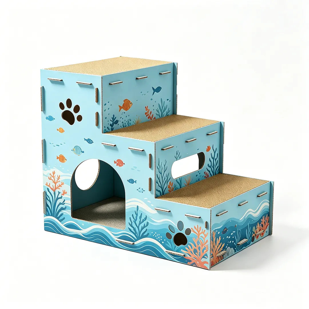 Hot Sale Wholesale Underwater World Three Ladder Cat Climbing Nest PJ-0013