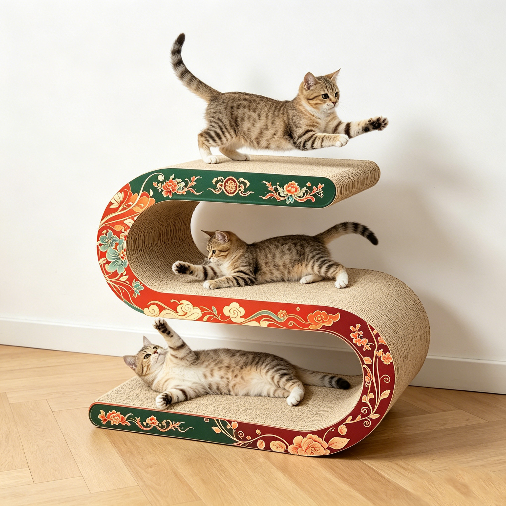 Product Title High Quality Customized National Tide S-shaped Ruyi Cat Scratch Board PJ-0016