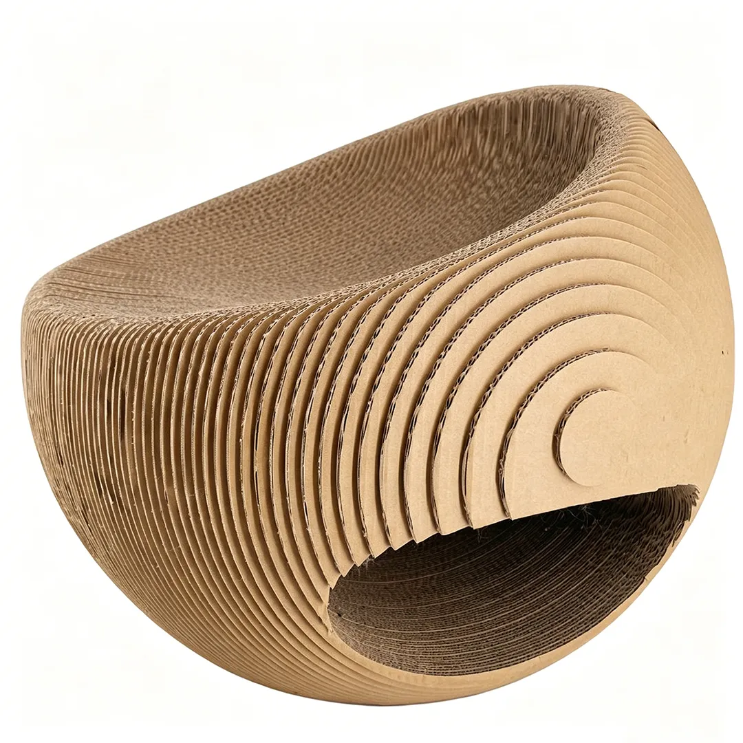 High-Quality Custom Round Wavy Texture Cat Rest House ZB-0155