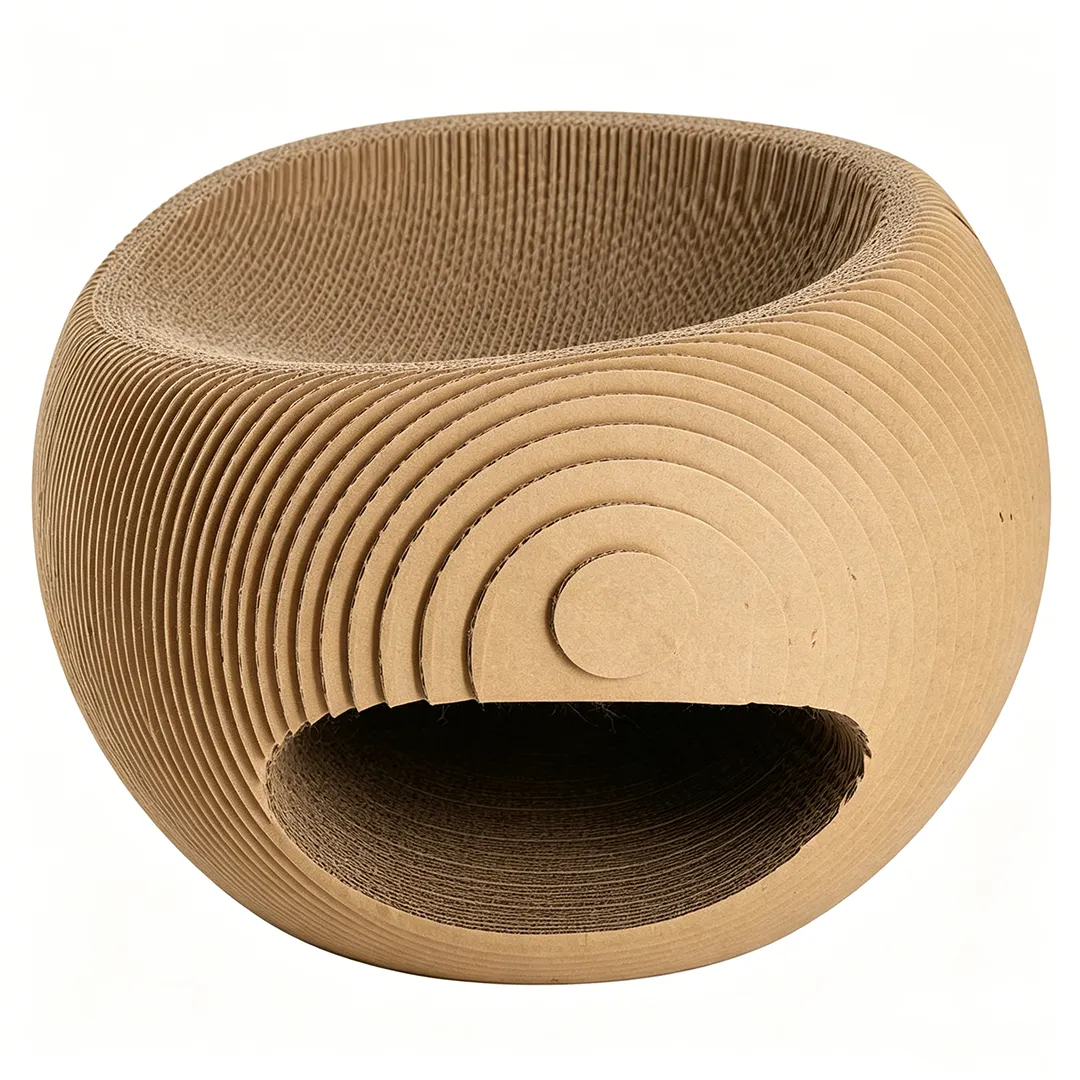 High-Quality Custom Round Wavy Texture Cat Rest House ZB-0155