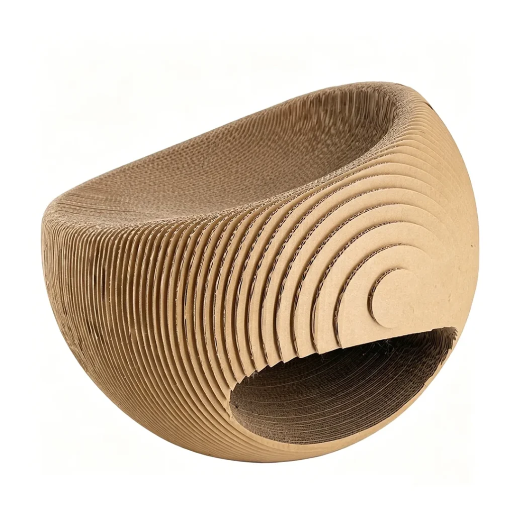 High-Quality Custom Round Wavy Texture Cat Rest House