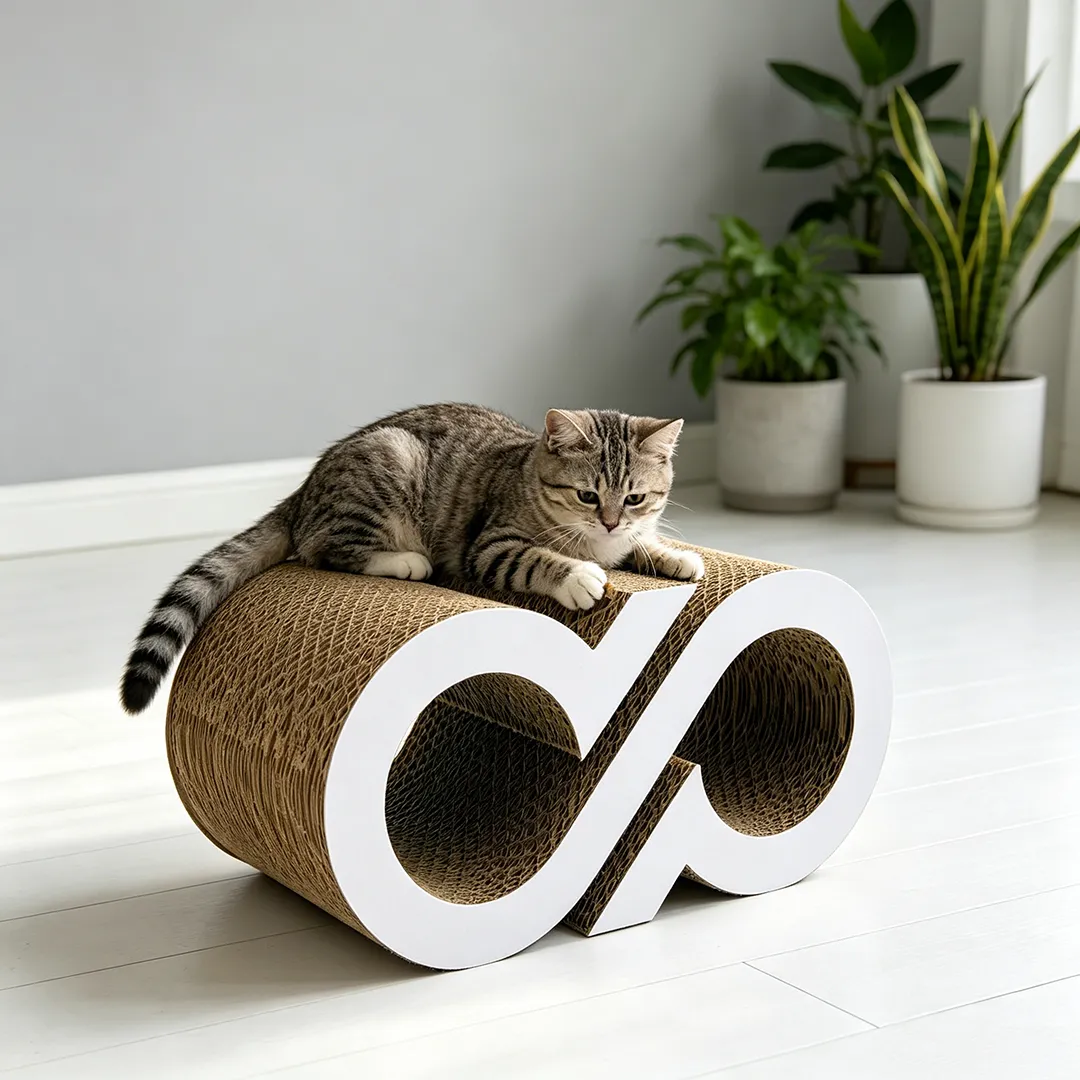 Wholesale Custom Geometric Letters Double Tunnel Cat Scratching Board ZB-0151