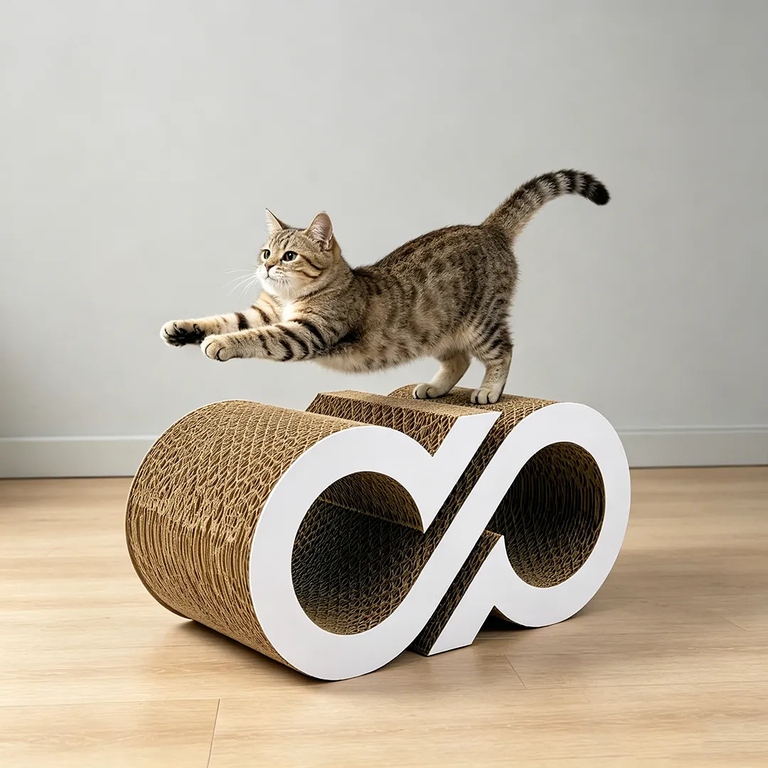 Wholesale Custom Geometric Letters Double Tunnel Cat Scratching Board ZB-0151