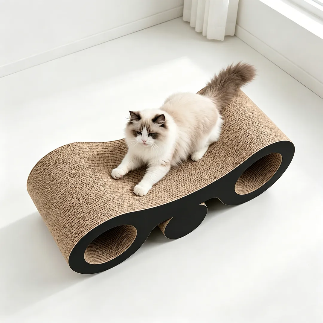 High quality custom telescope shape double barrel cat scratch plate ZB-0160