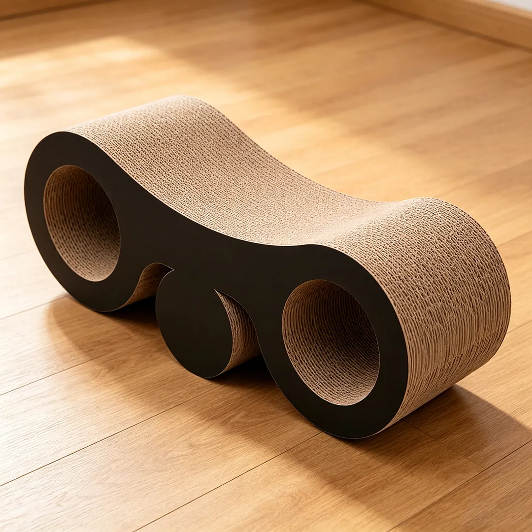High quality custom telescope shape double barrel cat scratch plate ZB-0160