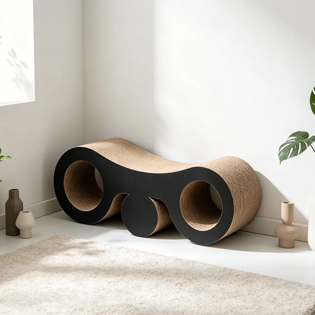 High quality custom telescope shape double barrel cat scratch plate ZB-0160