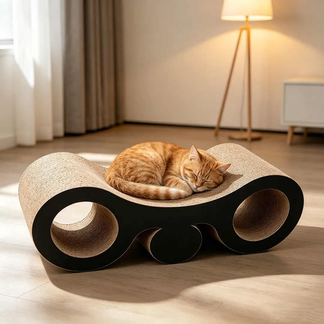 High quality custom telescope shape double barrel cat scratch plate ZB-0160
