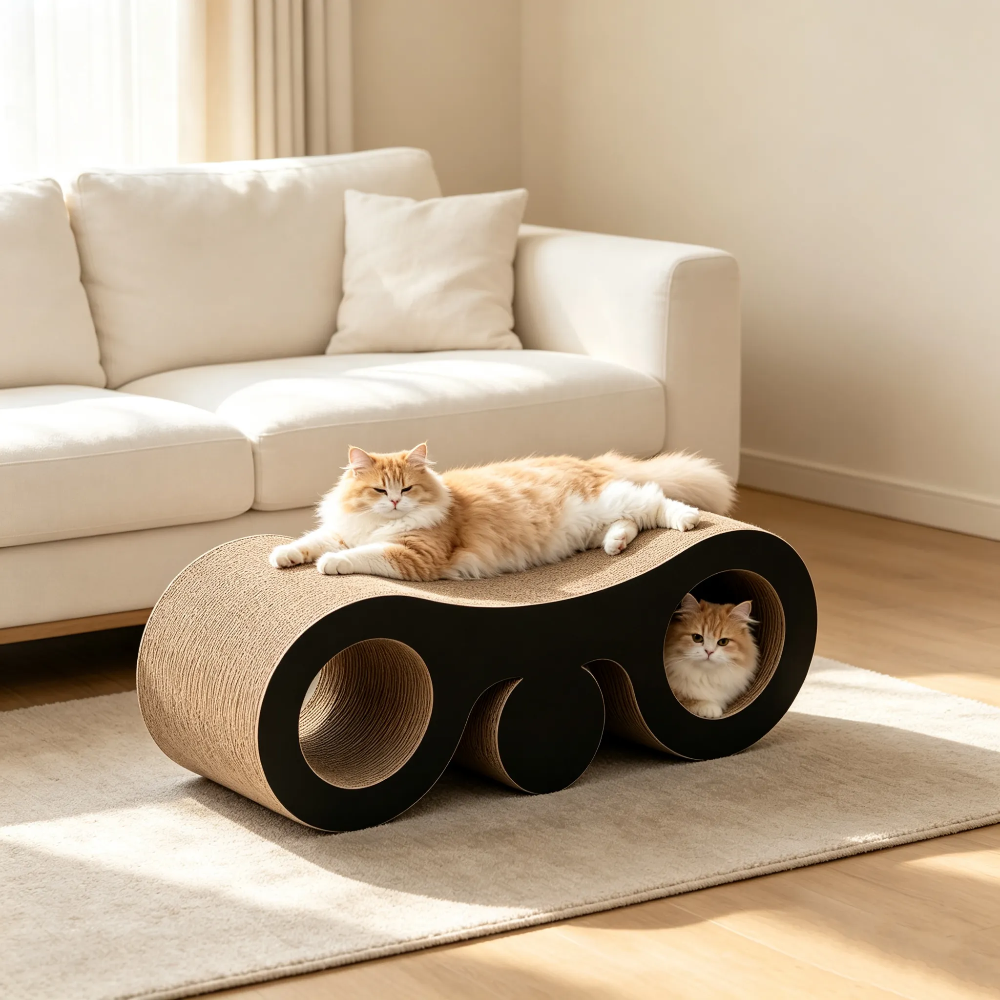 High quality custom telescope shape double barrel cat scratch plate ZB-0160